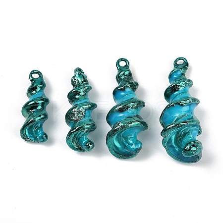Spray Painted Natural Trochus Shell Pendants SHEL-K006-48C-1