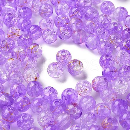 Transparent Crackle Acrylic Beads DACR-D300-01G-8mm-1