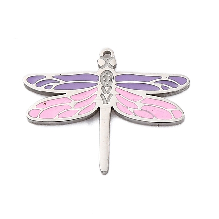 304 Stainless Steel Enamel Charms STAS-L022-488C-P-1
