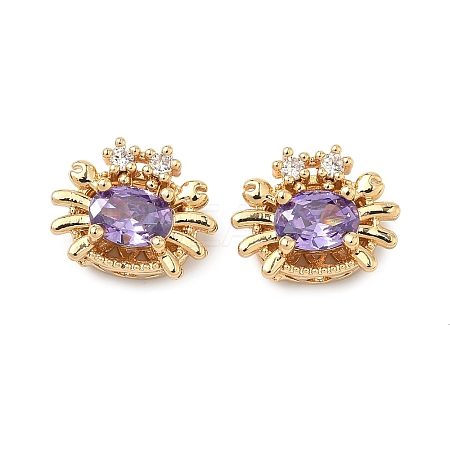 Brass Pave Cubic Zirconia Beads KK-A286-15G-02-1