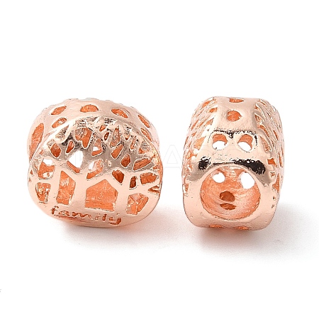 Rack Plating Alloy European Beads PALLOY-S189-08RG-1