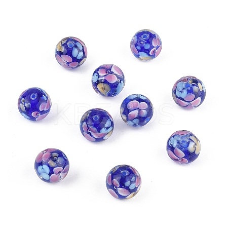 10Pcs Round Lampwork Beads LAMP-YW0001-60A-1