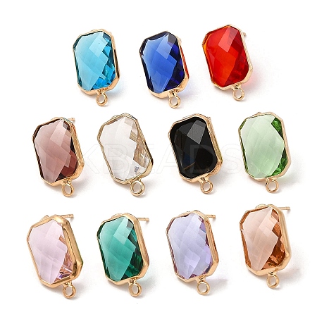 Brass Stud Earring Findings KK-Q777-23LG-1