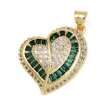 Brass Micro Pave Cubic Zirconia Pendants KK-S526-15G-B-1
