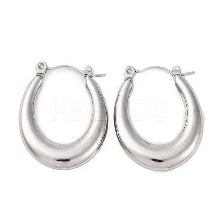 Non-Tarnish 304 Stainless Steel Chunky Oval Hoop Earrings for Women EJEW-F283-08P-1-1