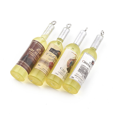Resin Big Pendants LS-RESI-WH0008-37F-1