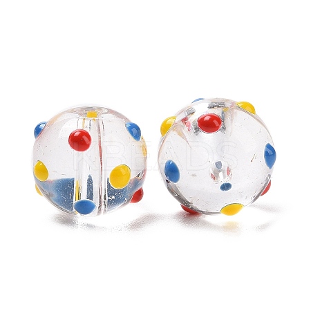 Transparent Glass Enamel Beads Strands LAMP-A001-B01-1