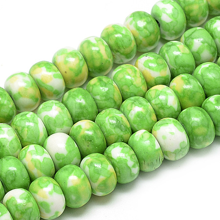Synthetic Ocean White Jade Beads Strands G-S257-5x10mm-03-1
