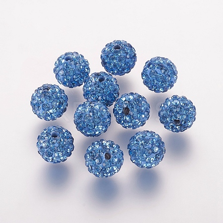 Polymer Clay Rhinestone Beads X-RB-K050-10mm-C23-1