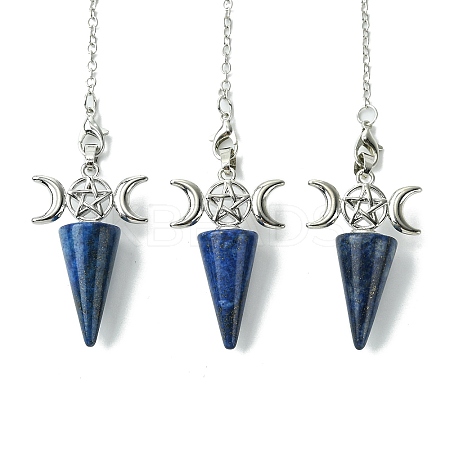 Natural Dyed Lapis Lazuli Cone Dowsing Pendulum Big Pendants G-C114-01P-18-1