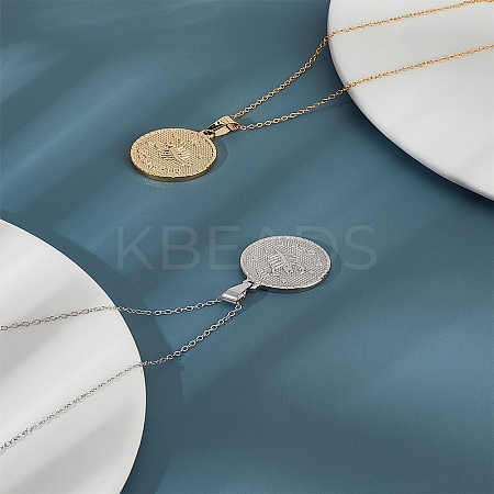 2Pcs 2 Colors 304 Stainless Steel Pendants STAS-LP0003-92E-1
