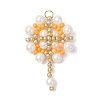 Glass Seed Beaded Flower Pendants PALLOY-MZ00827-01-1