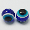 Round Evil Eye Resin Beads X-RESI-R159-6mm-08-1