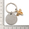 Teacher's Day Gift 201 Stainless Steel Flat Round with Word Keychains KEYC-FS0001-09-3