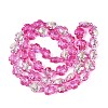 Electroplate Transparent Glass Beads Strands EGLA-N055-04A-05-2