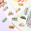 10Pcs 10 Styles Mood Social Battery Sliding Enamel Pins JEWB-CJ0001-52-6