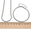 304 Stainless Steel Round Snake Chain Necklaces & Bracelets Sets for Men Women SJEW-F225-01P-4