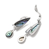 Teardrop Brass Fold Over Clasps KK-Z073-35P-03-2