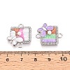 Alloy Crystal Rhinestone and ABS Imitation Pearl Connector Charms PALLOY-T092-09P-3