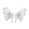Brass with Enamel with Cubic Zirconia with Crystal Stud Earring with 925 Sterling Silver Pins KK-Q820-07S-1
