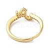Rack Plating Brass Cubic Zirconia Arabic Letters Adjustable Rings for Women RJEW-S407-10G-12-3