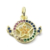 Brass Micro Pave Colorful Cubic Zirconia Pendants KK-H475-19G-06-1