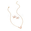 Butterfly Acrylic Rhinestone with Iron Pendant Necklaces & Stud Earrings Sets for Women WGFFCAF-06-4
