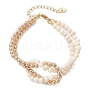 Natural Pearl & Synthetic Non-magnetic Hematite Beaded Bracelets for Women BJEW-JB13364-02-2