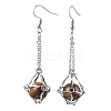 Non-Tarnish 304 Stainless Steel Macrame Pouch Empty Stone Holder Dangle Earring Findings EJEW-JE05811-02-2