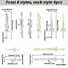 32Pcs 8 Style Rack Plating Alloy Big Pendants FIND-SC0007-25-2