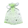 Silver Stamping Star Organza Printed Gift Drawstring Bags PW-WG4192C-06-1