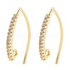 Brass Micro Pave Clear Cubic Zirconia Earring Hooks KK-G516-03G-1