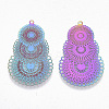 Ion Plating(IP) 304 Stainless Steel Filigree Pendants LS-STAS-R102-10-2