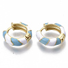 Brass Huggie Hoop Earrings EJEW-S209-04-4