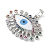 Rack Plating Brass Micro Pave Cubic Zirconia with Enamel Pendants KK-G515-46P-2