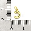 Letter Brass Micro Pave Clear Cubic Zirconia Pendants KK-K354-06G-C-3