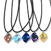 Waxed Cord Necklaces NJEW-P310-09P-1