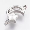 Brass Micro Pave Cubic Zirconia Links ZIRC-G098-71P-2