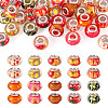 30Pcs Printed Transparent Resin European Beads RESI-TADJ0001-03J-1