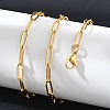 Ion Plating(IP) 304 Stainless Steel Paperclip Chain Necklace LS-NJEW-D045-14G-3