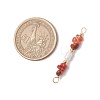 Natural Carnelian Chip & Natural Cultured Freshwater Pearl Rice Beaded Connector Charms PALLOY-JF03707-01-2