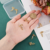 4 Pairs Brass with Cubic Zirconia Stud Earrings for Women EJEW-BC0001-17G-3