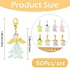30Pcs 6 Styles Angel Acrylic & Glass Pendant Decorations HJEW-FS00074-4