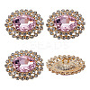 4Pcs 1-Hole Alloy Glass Shank Buttons FIND-DR0001-99C-1