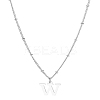 1Pc Brass Chain & 304 Stainless Steel Letter Pendant Necklaces NJEW-LP0001-35W-P-1