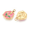 304 Stainless Steel Pave Crystal Rhinestone and Enamel Pendants STAS-T069-69A-2