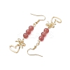 Natural Strawberry Quartz Dangle Earring EJEW-JE05911-4
