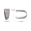 Tarnish Resistant 201 Stainless Steel Snap On Bails STAS-Q006-1-3