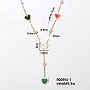 Stainless Steel Resin Sweetheart Love Heart Pendant Necklace Fashionable Colorful Cute Necklaces LX3560-1