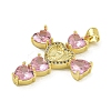 Rack Plating Brass Pave Cubic Zirconia Pendants KK-U029-01G-01-2
